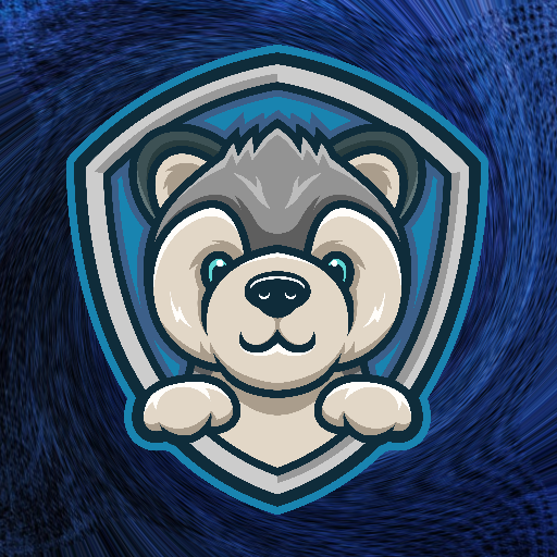 Petery logo: a cartoon bear peeking over a blue shield